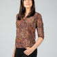 Paisley V neck blouse in Maroon