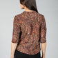 Paisley V neck blouse in Maroon