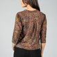 Paisley V neck blouse in Wine