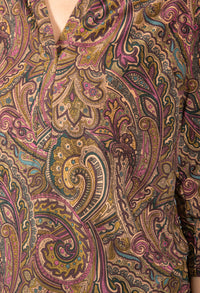 Paisley V neck blouse in Wine