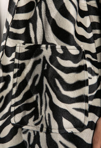 Faux Zebra Print Open midi Jacket