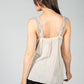 PAMELA SCOTT LACE TRIM CAMI IN SUNFADED BEIGE