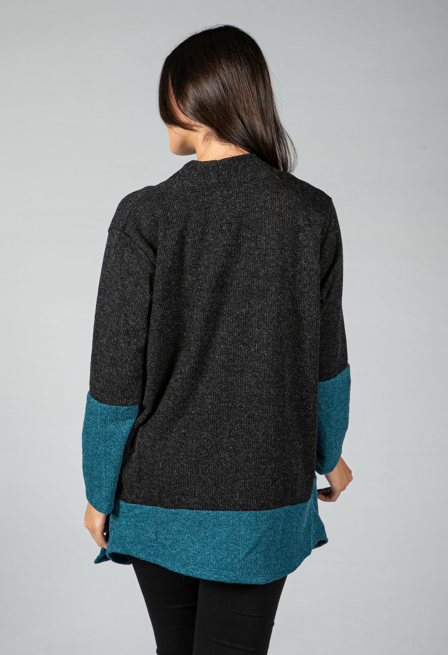 Colour block open cardigan