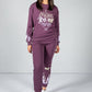 flame decal jogger set in purple