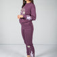 flame decal jogger set in purple