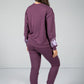 flame decal jogger set in purple