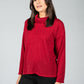 Roll neck knit jumper in wine