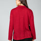 Roll neck knit jumper in wine