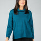 roll neck knit jumper in teal