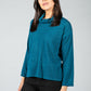 roll neck knit jumper in teal