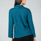 roll neck knit jumper in teal