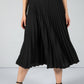 Long Pleated Skirt in Black