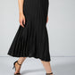 Long Pleated Skirt in Black