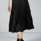 Long Pleated Skirt in Black