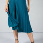 Long Pleated Skirt in Teal