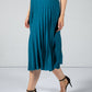 Long Pleated Skirt in Teal