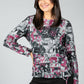 Abstract print long sleeve top