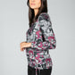 Abstract print long sleeve top