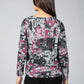 Abstract print long sleeve top