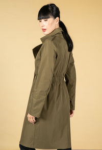 Double Breasted Trench Coat in Khaki