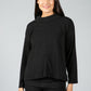 roll neck knit jumper in black