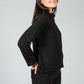 roll neck knit jumper in black