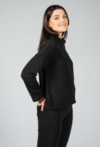 roll neck knit jumper in black