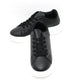 Lace Up Trainer in Black with White Sole