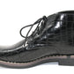 Croc Print Desert Boot in Black