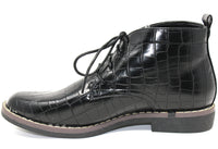 Croc Print Desert Boot in Black