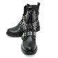 Chunky Studded Boot With Strap Detail In Black