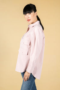 Utility style shirt in pale pink