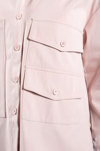 Utility style shirt in pale pink