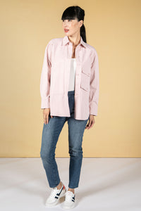 Utility style shirt in pale pink