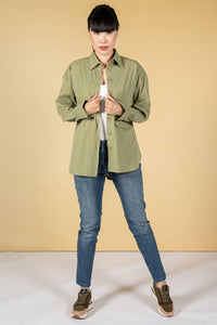 Utility style button shirt in khaki