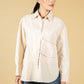 utility style button shirt in cream