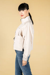 Utility zipped jacket in stone