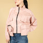 Utility zipped jacket in dusty pink