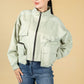 Utility zipped jacket in sage