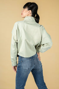 Utility zipped jacket in sage