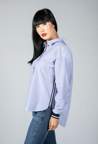 Navy Pinstriped Shirt