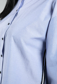 Navy Pinstriped Shirt