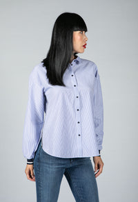 Navy Pinstriped Shirt