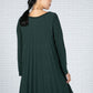 Pleated Knit Dress in Bottle Green