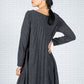 Pleated Knit Dress in Peppered Navy