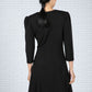 Knot Detail Black Knit Dress