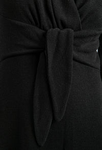 Knot Detail Black Knit Dress