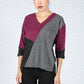 Rose Wine Colour Block Knit Top