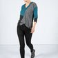 Teal Colour Block Knit Top