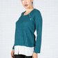 Teal Knit Top with Under Shirt Detail